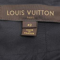Louis Vuitton Dark Navy Cotton Pleated Midi Skirt L