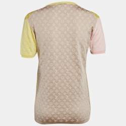 Louis Vuitton Multicolor Logo Jacquard Jersey T-Shirt L