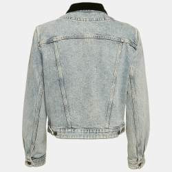 Louis Vuitton Blue Velvet Accent Denim Jacket S