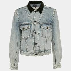 Louis Vuitton Blue Velvet Accent Denim Jacket S