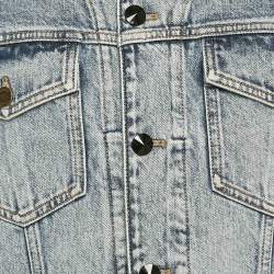 Louis Vuitton Blue Velvet Accent Denim Jacket S