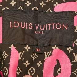 Pre Owned Louis Vuitton Black Monogram Inverse Print Cotton Parka Coat M