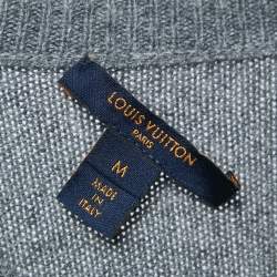Louis Vuitton Grey Cashmere Patch Detail Sweater M