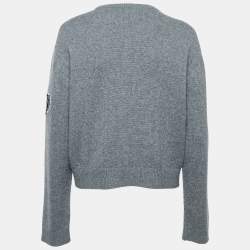 Louis Vuitton Grey Cashmere Patch Detail Sweater M