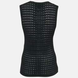 Louis Vuitton Black Sequin Embellished Knit Sleeveless Top M