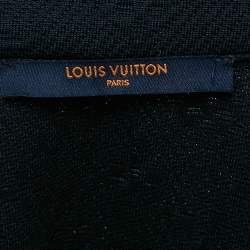 Louis Vuitton Navy Blue Monogram Jacquard Knit Zip Front Jacket XS