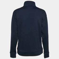 Louis Vuitton Navy Blue Monogram Jacquard Knit Zip Front Jacket XS