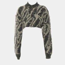 Louis Vuitton Beige Wool, Linen Knitted Wool Button Top S
