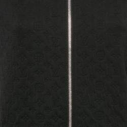 Pre Owned Louis Vuitton Black Logo Patten Jersey Zip-Up Mini Dress M