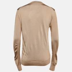 Pre Owned Louis Vuitton Beige Silk Blend Sweatshirt S