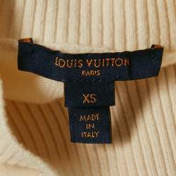 Pre Owned Louis Vuitton Cream Cashmere High Neck Sweater XS