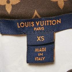 Louis Vuitton Brown Monogram Graphic Print Jersey Top XS