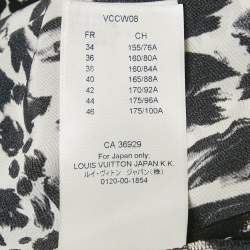 Louis Vuitton Black/White Printed Silk Metal Neck Detail Top M