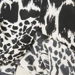 Louis Vuitton Black/White Printed Silk Metal Neck Detail Top M