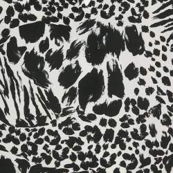 Louis Vuitton Black/White Printed Silk Metal Neck Detail Top M