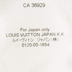Pre Owned Louis Vuitton White Cotton Knit Neck Detail Top L