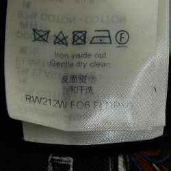 Louis Vuitton Navy Blue Chain Print Cotton Belted Mini Dress S
