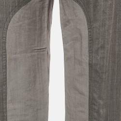 Louis Vuitton Grey Stripe Wool Blend Trousers L