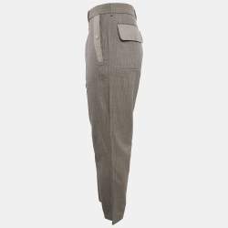 Louis Vuitton Grey Stripe Wool Blend Trousers L
