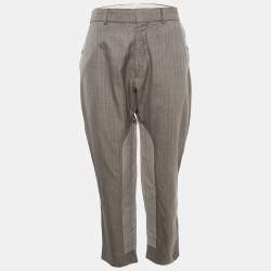 Louis Vuitton Grey Stripe Wool Blend Trousers L