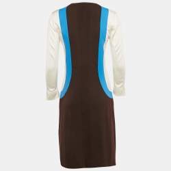 Pre Owned Louis Vuitton Multicolor Wool Blend Jersey Mini Dress L
