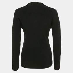 Pre Owned Louis Vuitton Black Rib Knit Crew Neck Sweater XL
