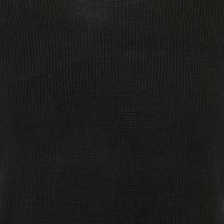 Pre Owned Louis Vuitton Black Rib Knit Crew Neck Sweater XL