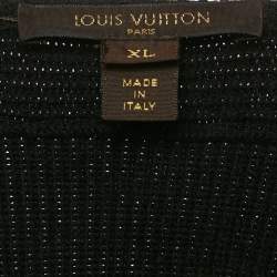 Pre Owned Louis Vuitton Black Rib Knit Crew Neck Sweater XL