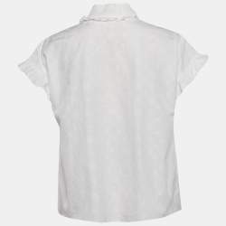 Pre Owned Louis Vuitton White Fil Coupe Cotton Top M