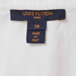 Pre Owned Louis Vuitton White Fil Coupe Cotton Top M