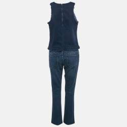 Louis Vuitton Blue Denim Frayed Top and Jeans Set M