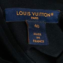 Louis Vuitton Black Jersey Logo Print Trimmed Mini Dress M