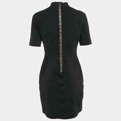 Louis Vuitton Black Jersey Logo Print Trimmed Mini Dress M