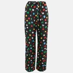 Louis Vuitton x Yayoi Kusama Black Paint Dot Print Silk Pajama Pants L
