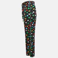Louis Vuitton x Yayoi Kusama Black Paint Dot Print Silk Pajama Pants L