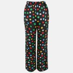 Louis Vuitton x Yayoi Kusama Black Paint Dot Print Silk Pajama Pants L