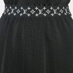 Louis Vuitton Black Logo Patch Stretch Knit Mini Dress XS