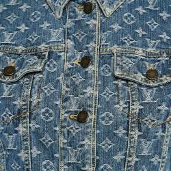 Louis Vuitton Blue Monogram Jacquard Denim Button Front Jacket S