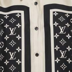 Louis Vuitton Black Monogram Print Silk Shirt and Shorts Set M
