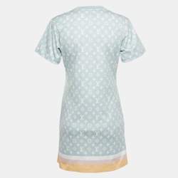 Louis Vuitton Blue Monogram Chain Detail Mini Dress XS