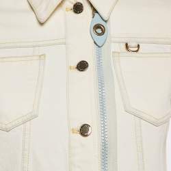 Louis Vuitton Off-White Denim Zip Detail Jacket S