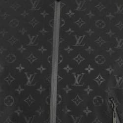 Pre Owned Louis Vuitton Black Logo Jacquard Knit Zip-Up Jacket S
