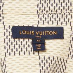 Louis Vuitton Cream Damier Azur Plaid Print Denim Jacket M
