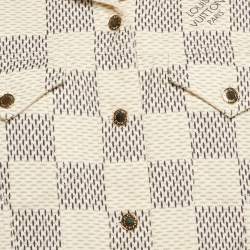 Louis Vuitton Cream Damier Azur Plaid Print Denim Jacket M