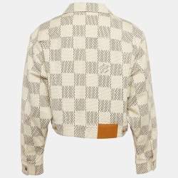 Louis Vuitton Cream Damier Azur Plaid Print Denim Jacket M