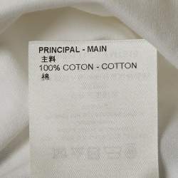 Louis Vuitton White Cotton Logo Jacquard Denim Pocket Detail T-Shirt XS