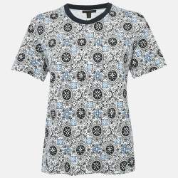 Pre Owned Louis Vuitton White/Multicolor Monogram Print Cotton Crew Neck T-Shirt M