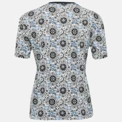 Pre Owned Louis Vuitton White/Multicolor Monogram Print Cotton Crew Neck T-Shirt M