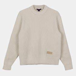 Louis Vuitton Ivory Cashmere Blend Logo Patch Knit Size XS 