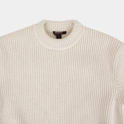 Louis Vuitton Ivory Cashmere Blend Logo Patch Knit Size XS 